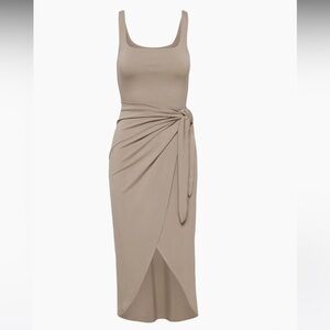 Aritzia Saturn Midi Dress in Grey Taupe